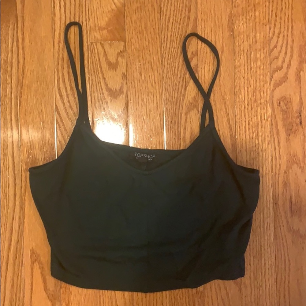 Topshop Crop Top Green